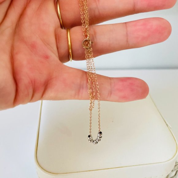 Pease Jewelry Silver and Rose Gold Necklace - Choker length - Picture 2 of 2